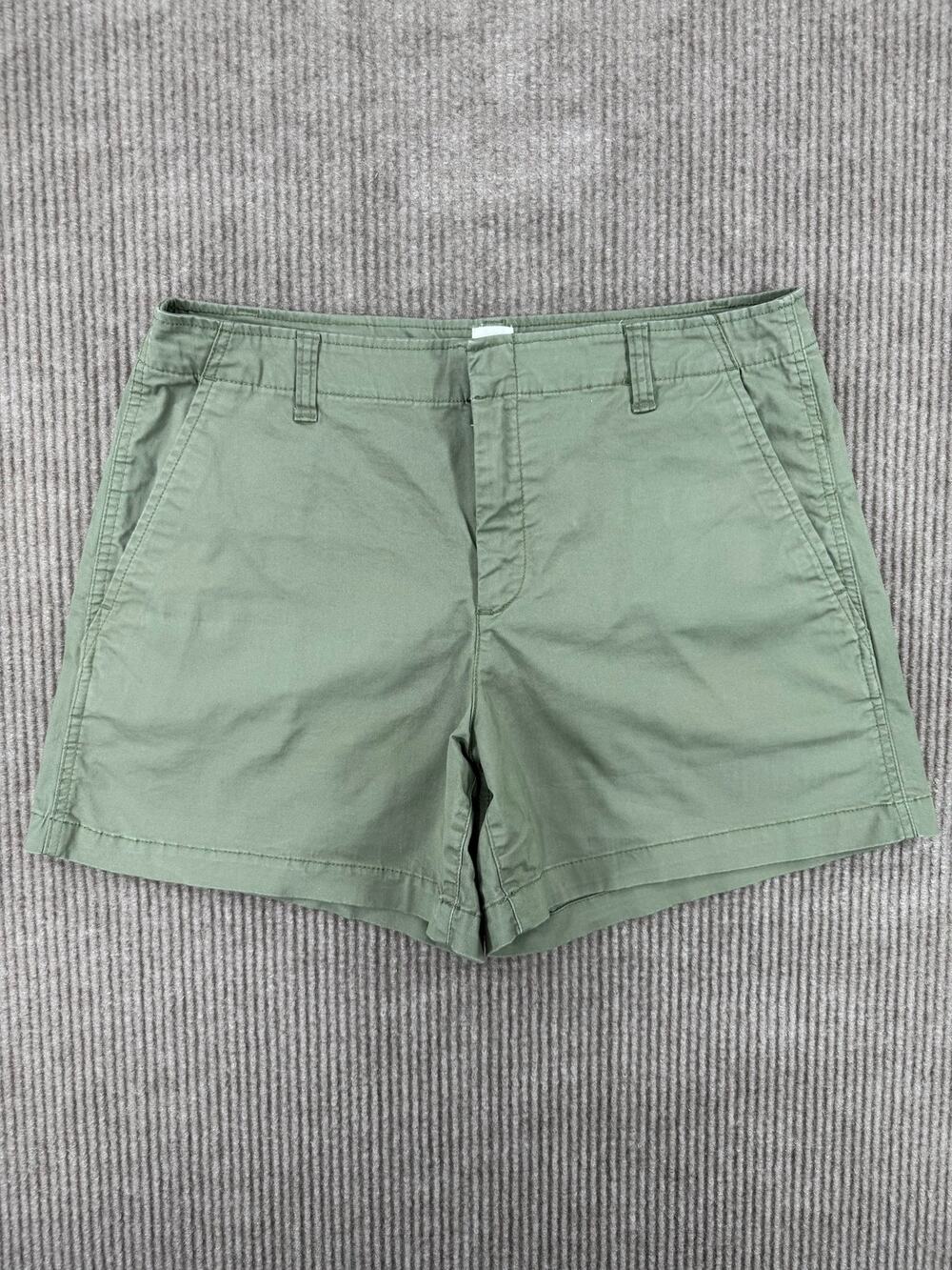 Gap Downtown Khaki Shorts Size 10 Olive Green Stretch Chino